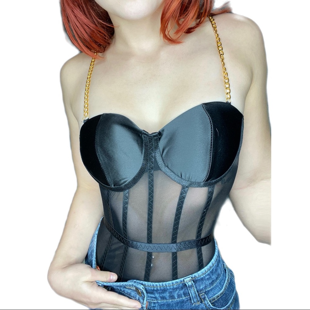 Black chain body suit